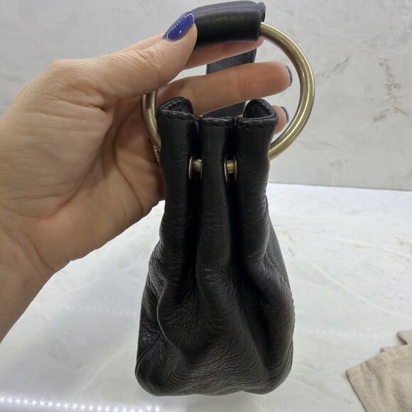 HOBO International Slouchy Black Leather Mini Shoulder Bag Y2k - Picture 10 of 16